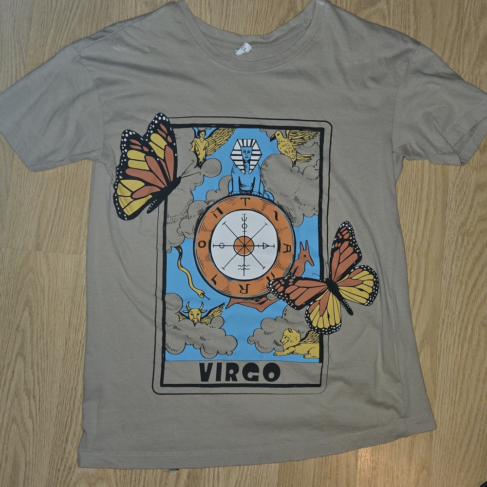 Virgo Graphic Tee in Tan